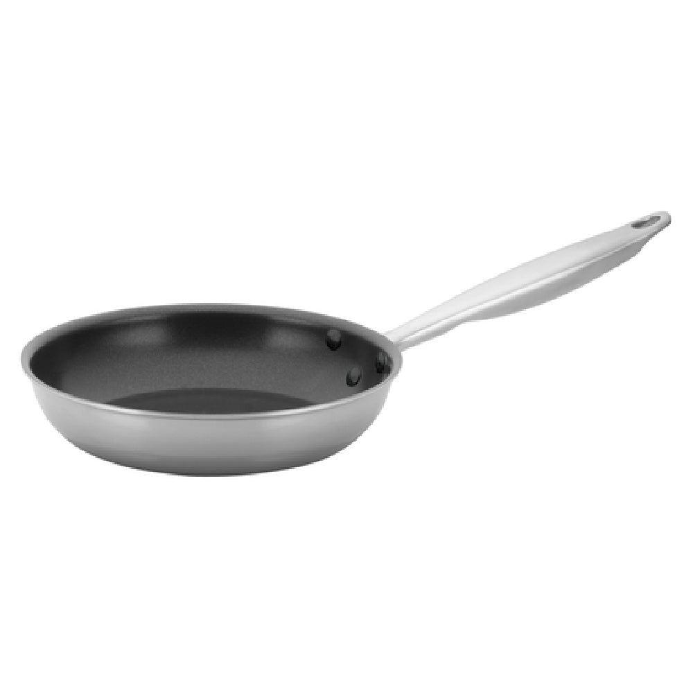 Winco TGFP-8NS 8 Inch Induction Ready Fry Pan Riveted Handle Stainless Steel without Lid