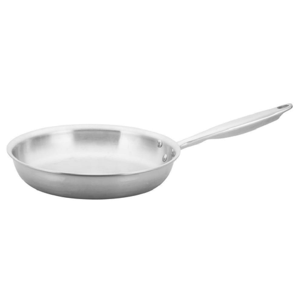 Winco TGFP-10 10 Inch Fry Pan Induction Ready Riveted Handle Aluminum Core Stainless Steel