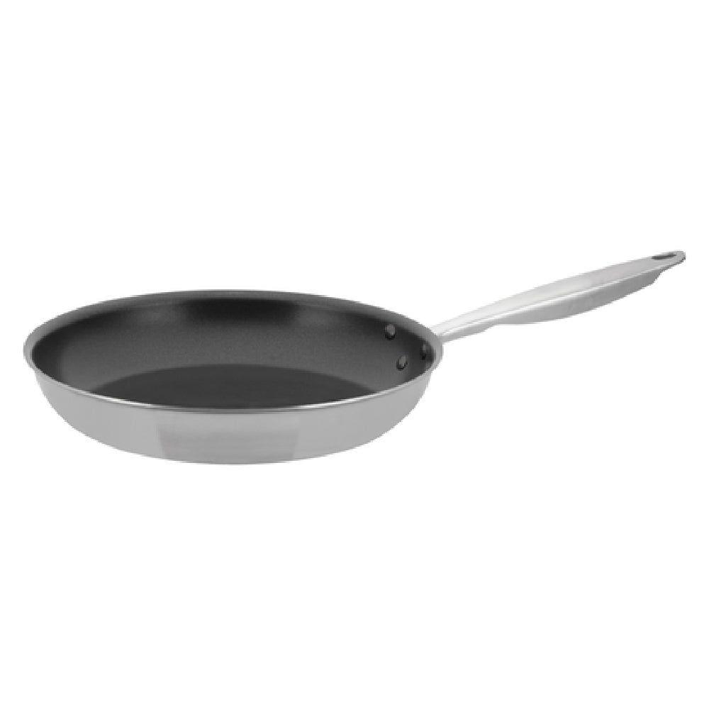 Winco TGFP-12NS 12 Inch Fry Pan Induction Ready Riveted Handle Tri-Ply Aluminum Coated