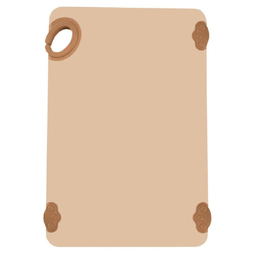 Winco CBK-1218BN 12 Inch Cutting Board with rubber grip hook Brown Co-polymer