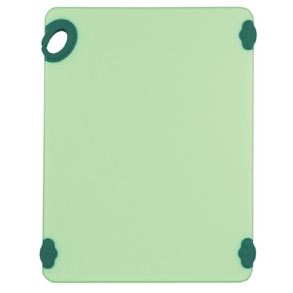 Winco CBK-1520GR 15 Inch Rectangular Cutting Board with Rubber Grip Hook Green Co-polymer