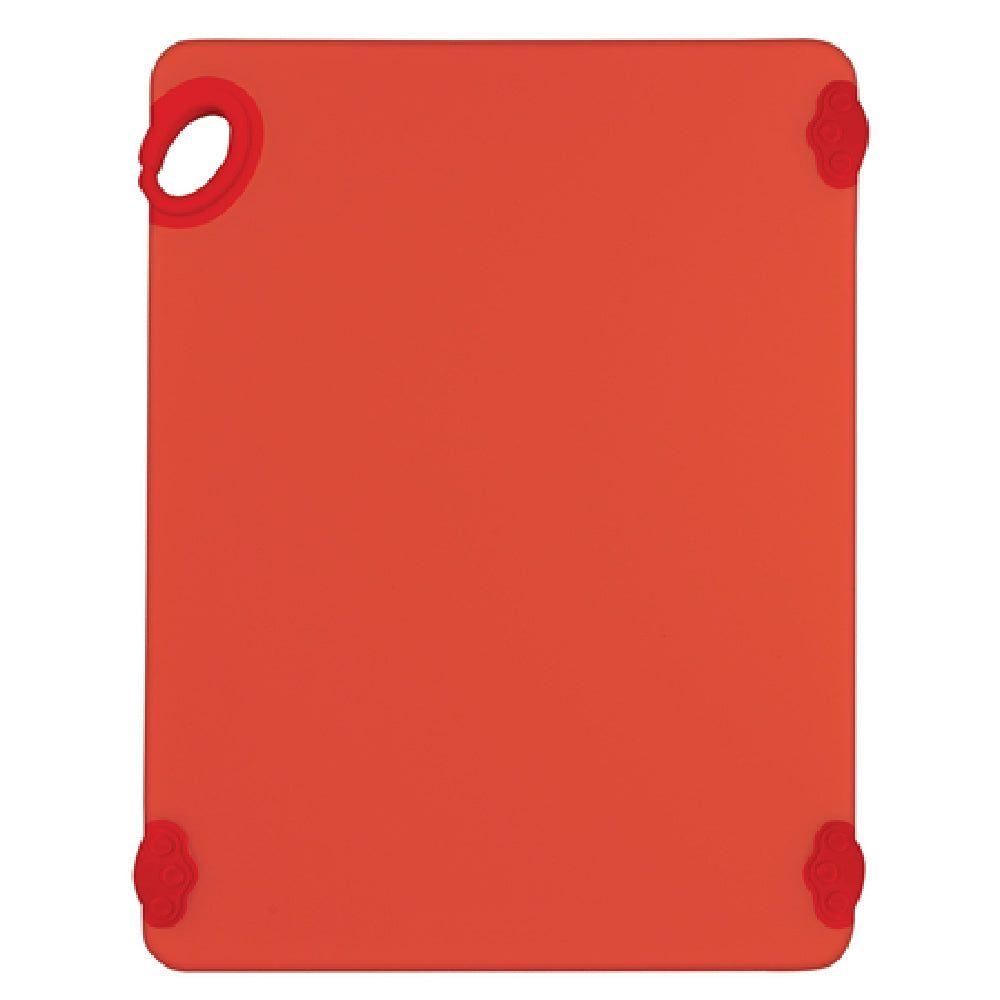 Winco CBK-1520RD 15 Inch Cutting Board With Rubber Grip Hook Red Co-polymer