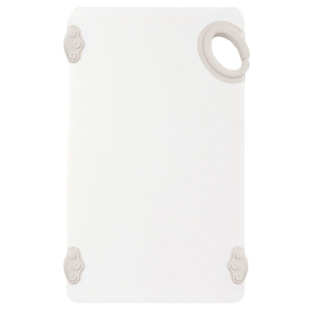Winco CBN-610WT 6 Inch Cutting Board with rubber grip hook BPA free White