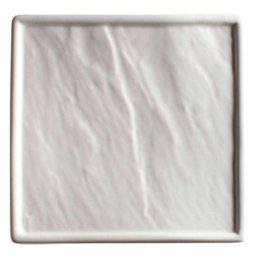 Winco WDP001-206 8-1/2 Inch Square Platter Porcelain Dishwasher Safe Marble Effect