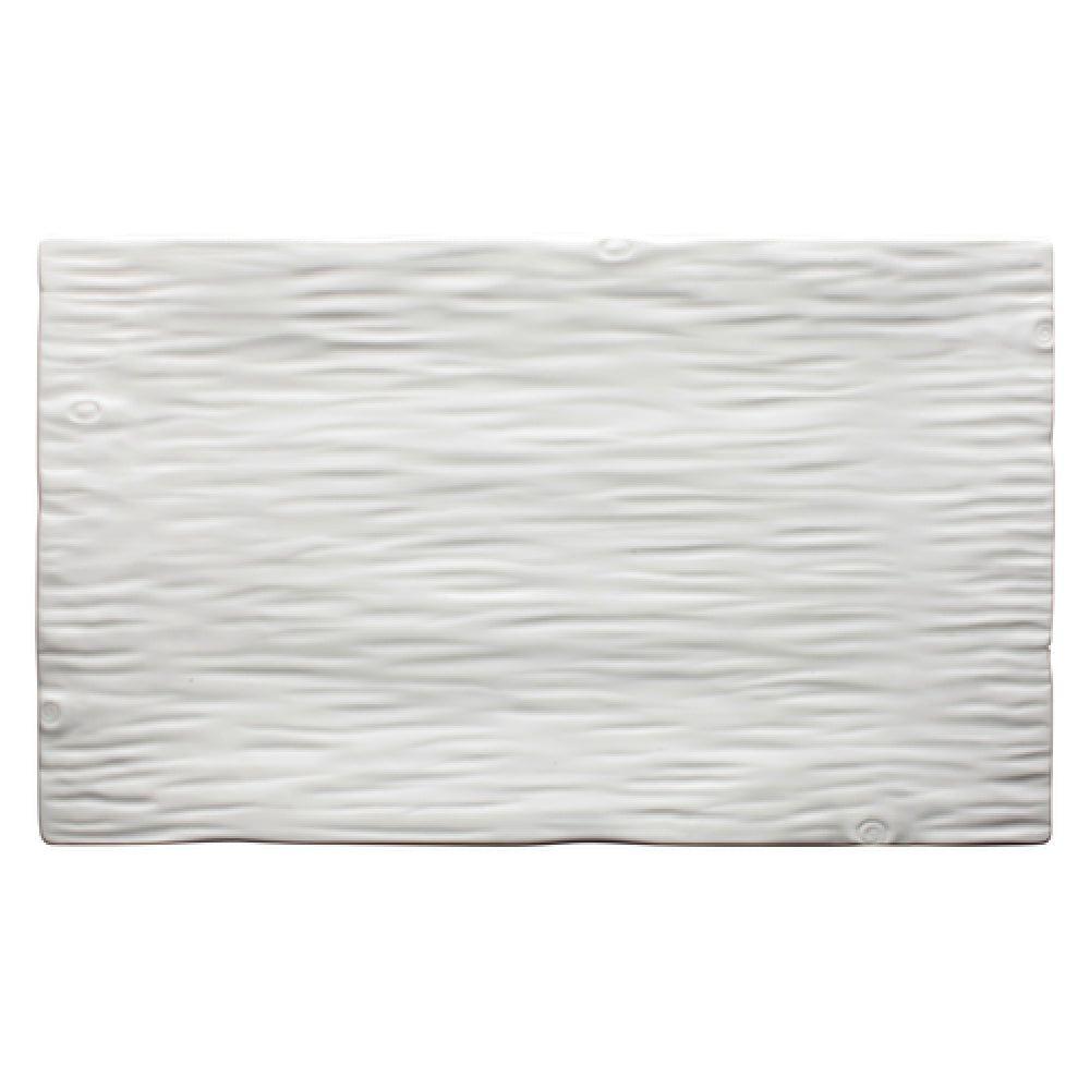 Winco WDP002-204 18-1/8 Inch Rectangular Platter with Wood Grain Porcelain
