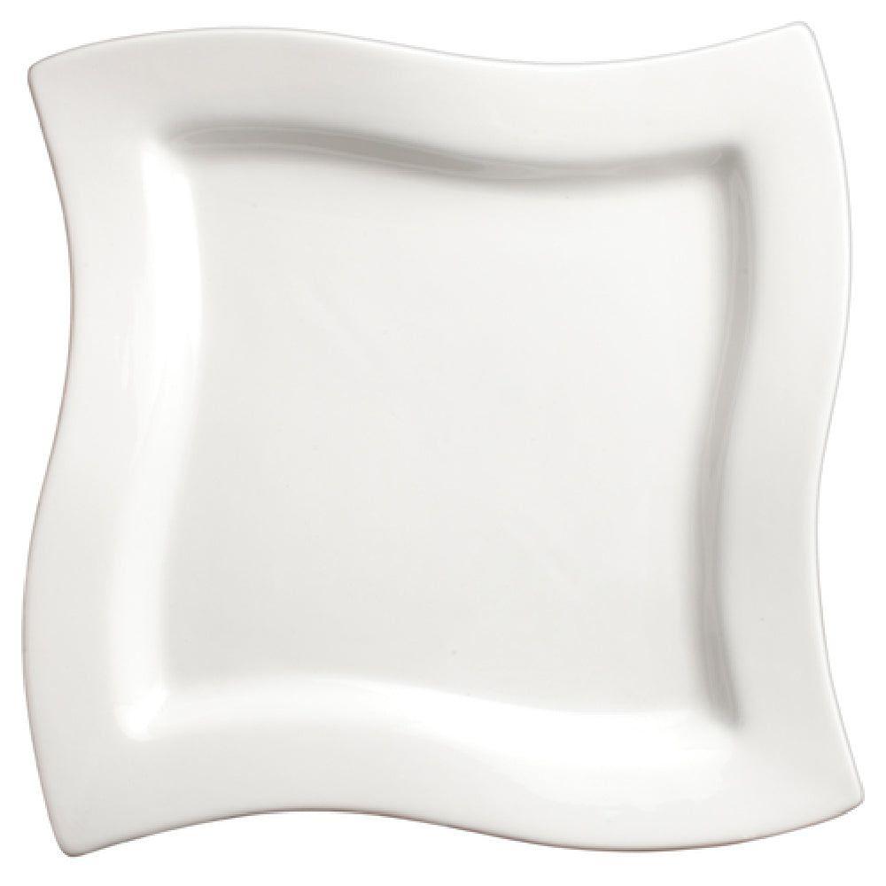 Winco WDP011-103 9-1/4 Inch Square Plate Medium Rim Porcelain White
- cs