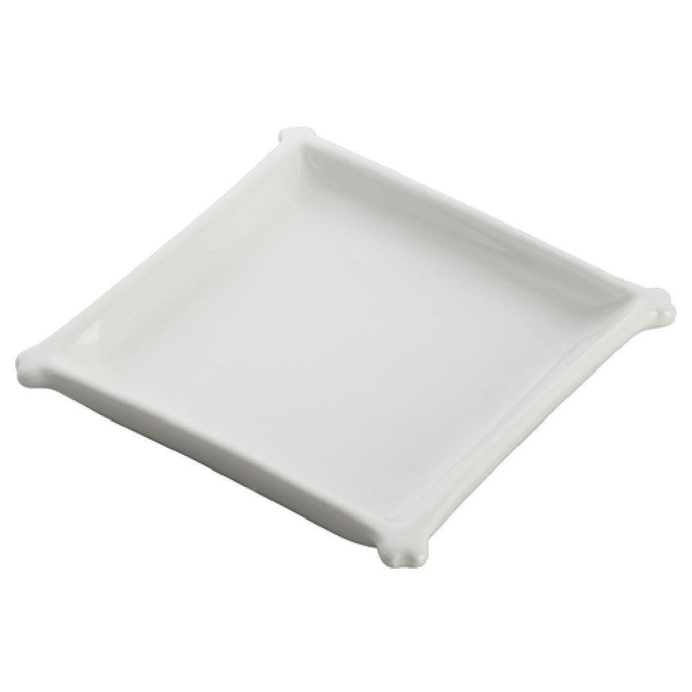 Winco WDP018-101 4-1/4 Inch Dishwasher Safe Square Plate Porcelain Bright White
- cs