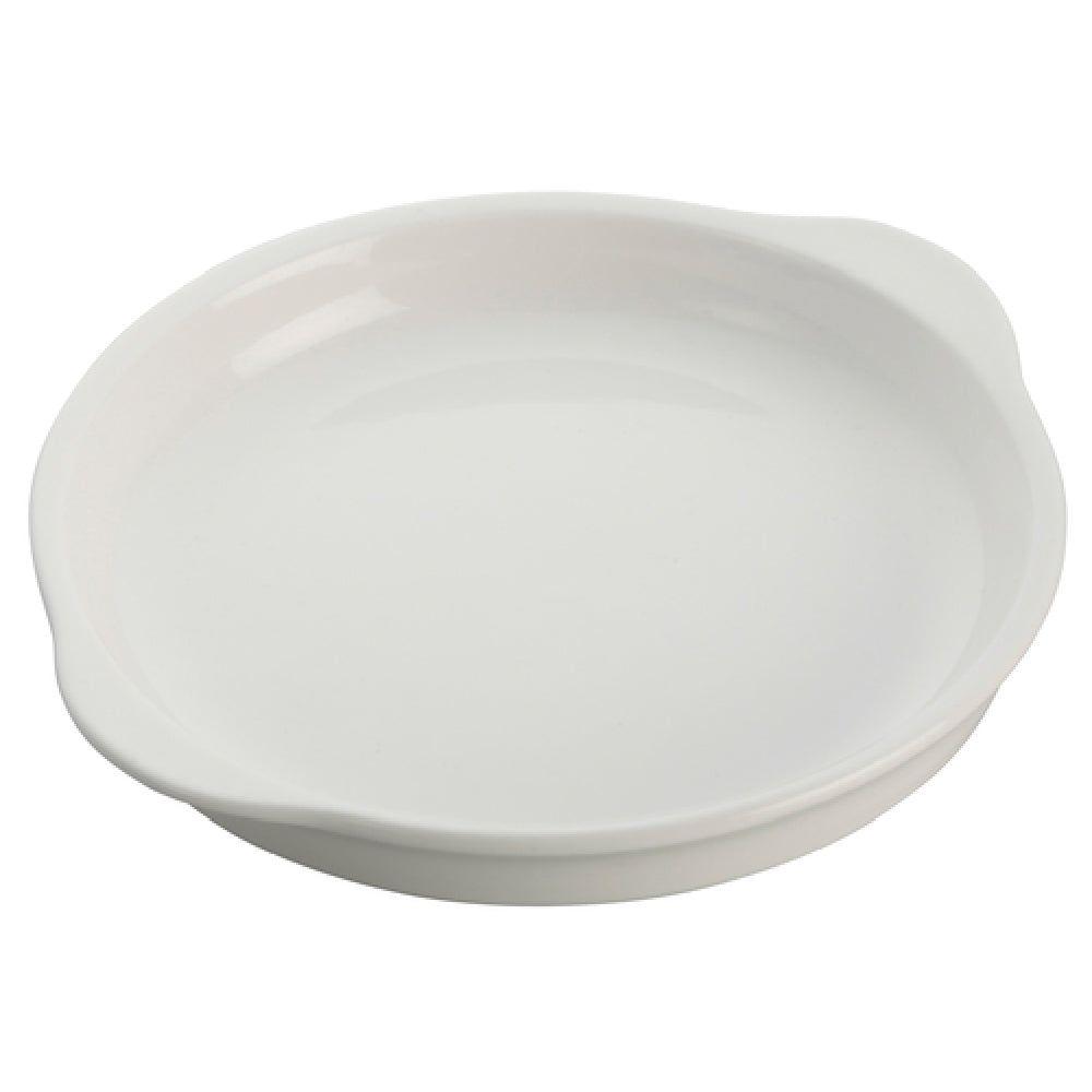 Winco WDP018-102 6-5/8 Inch Round Dishwasher Safe Eared Dish Porcelain Bright White
- cs