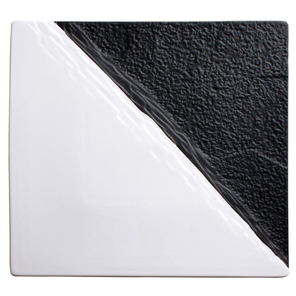 Winco WDP023-204 11 Inch Square Platter Dual Texture Dishwasher Safe Porcelain