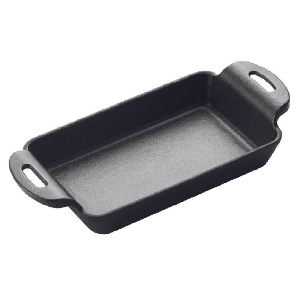 Winco CASM-7RT 14 Oz Mini Induction Server Rectangular Cast Iron Matte Black Enamel