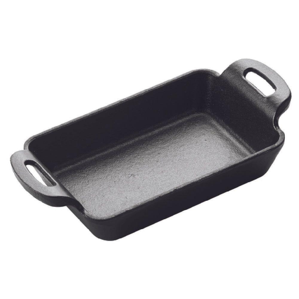 Winco CASM-5RT 10 Oz. Rectangular Mini Induction Server Cast Iron Matte Black