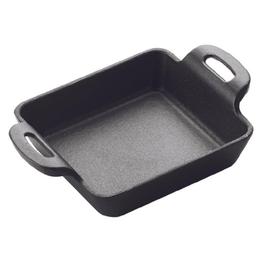 Winco CASM-4S 10 Oz Mini Induction Server Square Cast Iron Matte Black