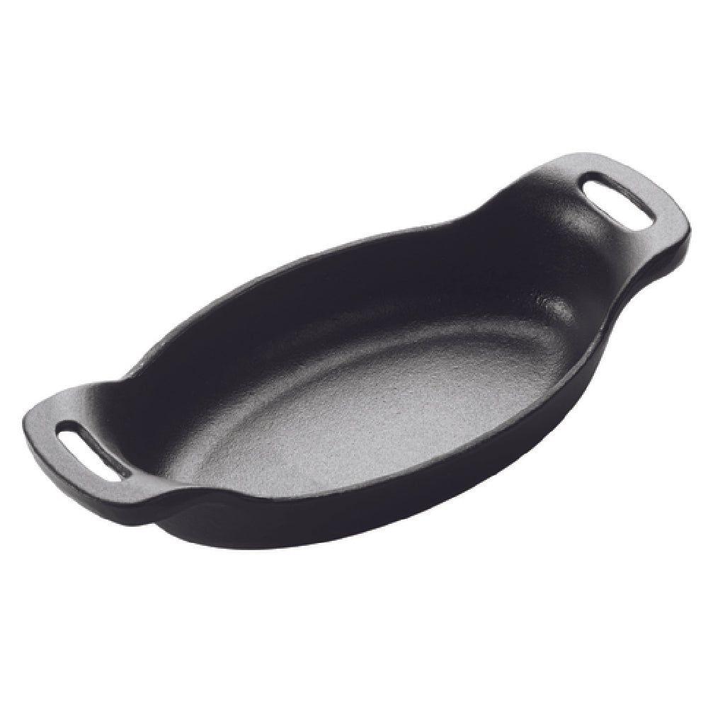Winco CASM-6O 9 Oz Mini Induction Server Oval with Matte Black Enamel Cast Iron